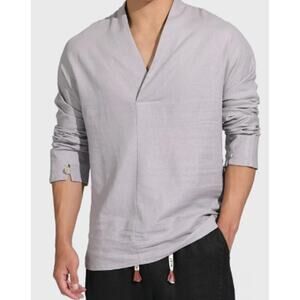 Kidoriman Men's Light Gray Shinu Drop V Shirt sz 3XL NEW